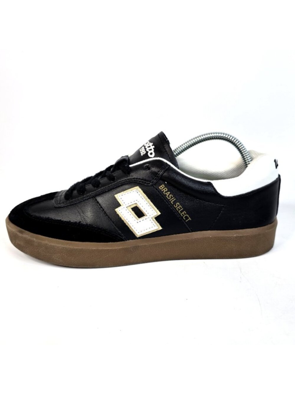 Lotto Brasil Select 1992 Black White Gum Indoor Soccer Football Shoes Men's 8M - Picture 6 of 9